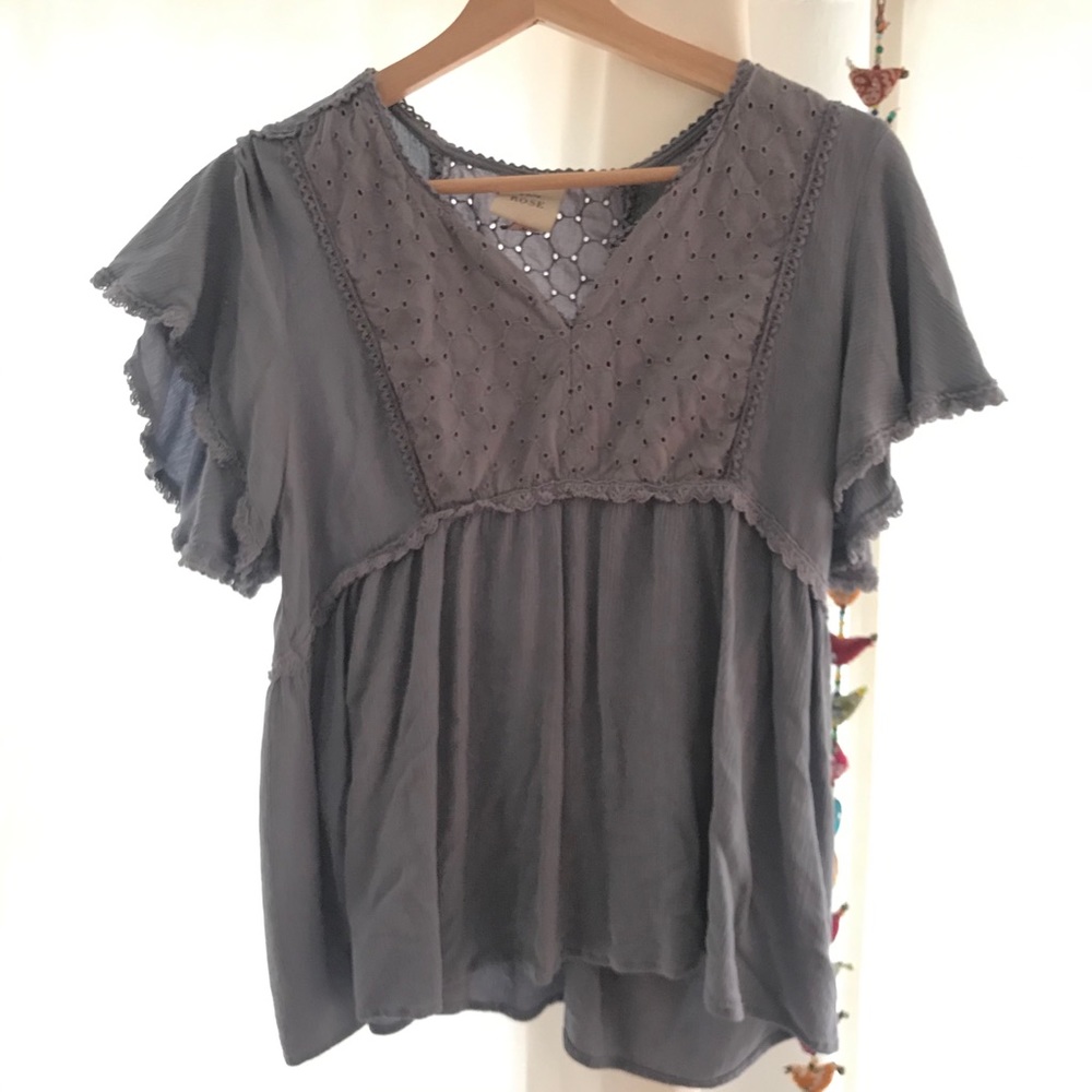 Blue Flowy shirt